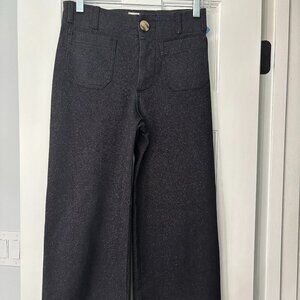 Maeve The Colette High-Rise Cropped Wide-Leg Jeans: Sparkle Edition - 25P